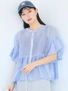 【コカ/COCA】の【田中里奈様着用】シアーフリルブラウス 大人の最旬トレンドファッション＆コーディネート founy(ファウニー) ファッション Fashion レディースファッション Fashion for Women トップス・カットソー Cut & Sew Tops シャツ・ブラウス・オフィスカジュアル Elegant Blouses & Button-Ups インナーキャミ Inner Camisole ガーリー Girly, Feminine Style キャミソール Camisole, Spaghetti Strap Top ギャザー Gathered, Ruffled シアー Sheer, See-Through スキッパー Skipper, Open Collar スリーブ Sleeve, Long Sleeve / Short Sleeve タンク Tank Top, Sleeveless Top デニム Denim, Jeans Material フェミニン Feminine, Girly フリル Frill, Ruffle フレア Flare, Flared フロント Front, Front Design ポケット Pocket, Pocket Detail 半袖 Short Sleeve, Half Sleeve 無地 Plain, Solid Color ワイド Wide, Wide Fit 夏 Summer 2026年 2026 2026春夏・S/S Spring/Summer 2026 SS26 thumbnail Lt.blue|ID: prp329100004986575 ipo3291000000037351645