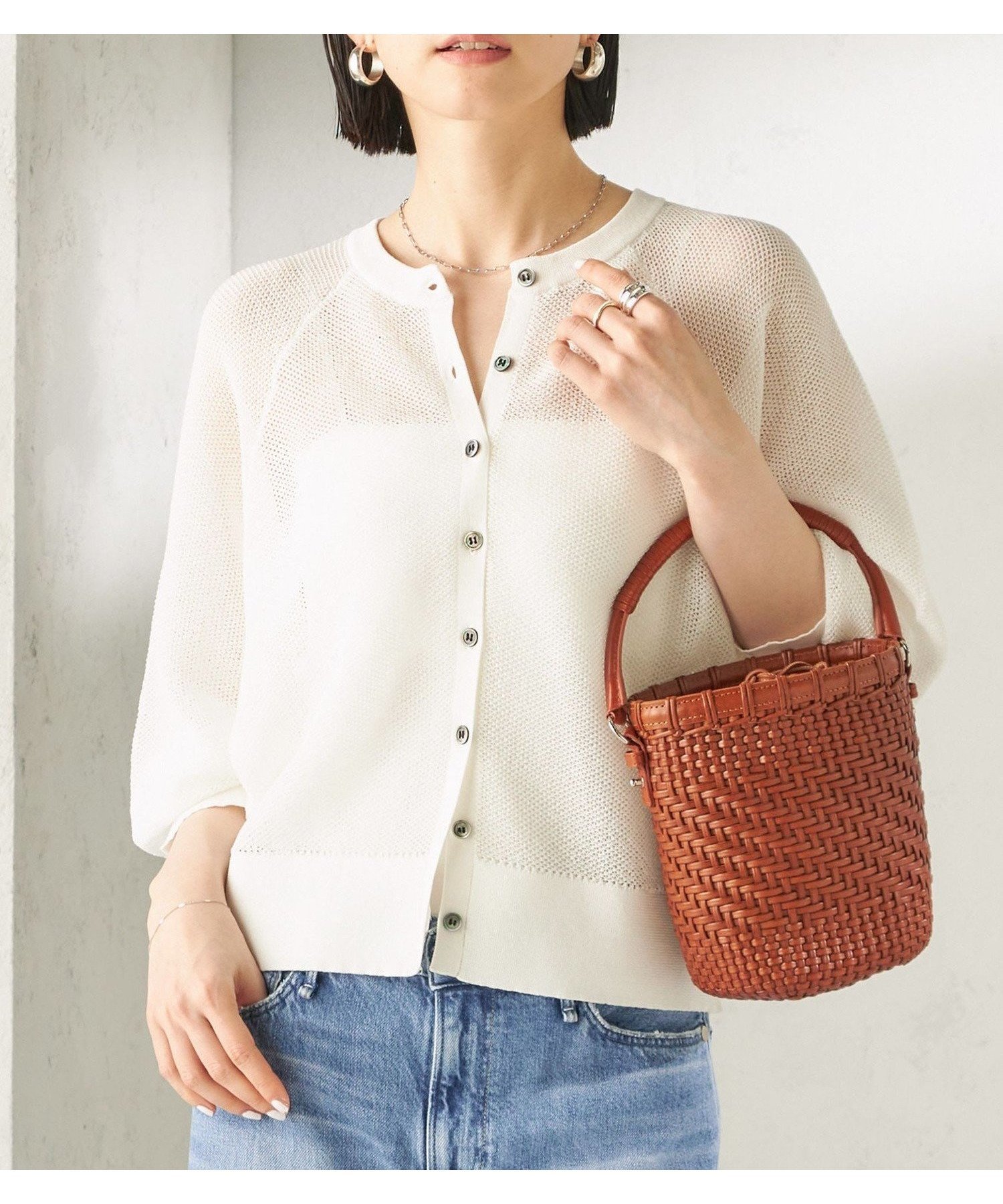 【シップス/SHIPS】の手洗い可能 16G カーディガン インテリア・キッズ・メンズ・レディースファッション・服の通販 founy(ファウニー) 　ファッション　Fashion　レディースファッション　Fashion for Women　トップス・カットソー　Cut & Sew Tops　カーディガン・羽織り　Layered Style Cardigans　カーディガン　Cardigan, Knitwear　コンパクト　Compact, Small Size　シアー　Sheer, See-Through　ツイスト　Tweed, Tweed Fabric　フォルム　Silhouette, Form　ポケット　Pocket, Pocket Detail　半袖　Short Sleeve, Half Sleeve　夏　Summer　2026年　2026　2026春夏・S/S　Spring/Summer 2026 SS26　ホワイト|ID: prp329100004986576 ipo3291000000037351649