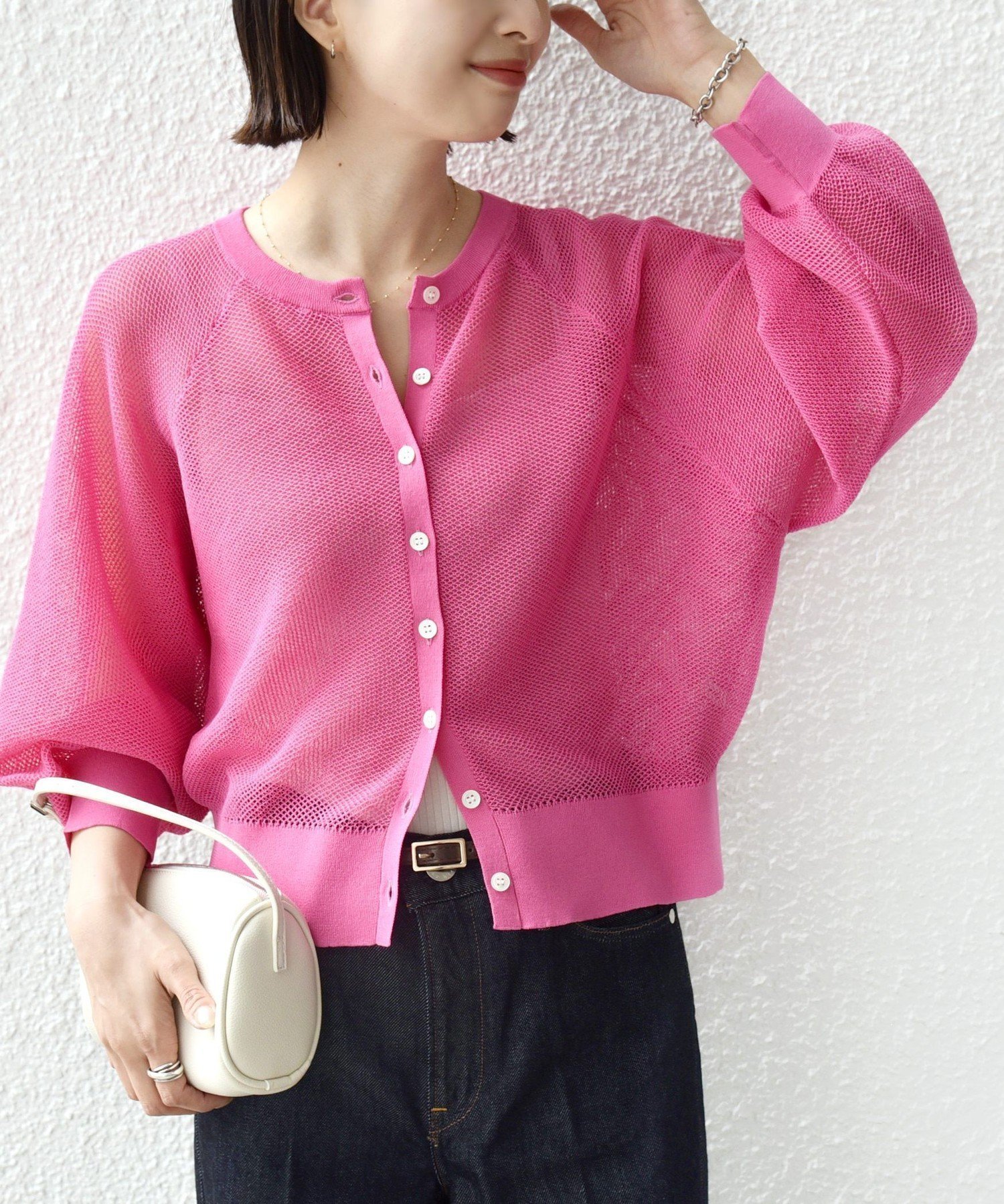 【シップス/SHIPS】の手洗い可能 16G カーディガン インテリア・キッズ・メンズ・レディースファッション・服の通販 founy(ファウニー) 　ファッション　Fashion　レディースファッション　Fashion for Women　トップス・カットソー　Cut & Sew Tops　カーディガン・羽織り　Layered Style Cardigans　カーディガン　Cardigan, Knitwear　コンパクト　Compact, Small Size　シアー　Sheer, See-Through　ツイスト　Tweed, Tweed Fabric　フォルム　Silhouette, Form　ポケット　Pocket, Pocket Detail　半袖　Short Sleeve, Half Sleeve　夏　Summer　2026年　2026　2026春夏・S/S　Spring/Summer 2026 SS26　ピンク系|ID: prp329100004986576 ipo3291000000037351651