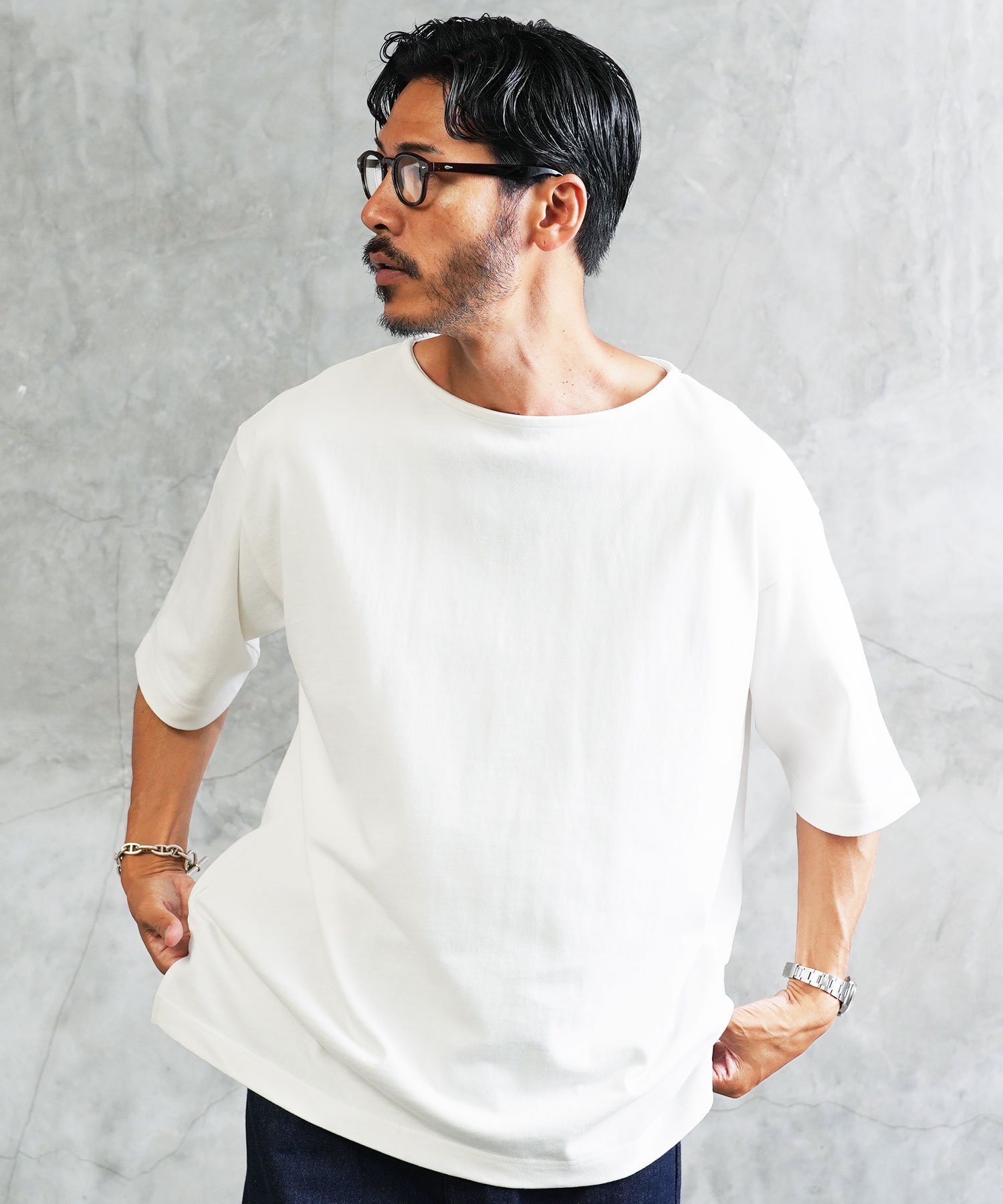 【その他のブランド/Other】のヘビーオンス 5分袖 バスクシャツ Tシャツ 26SS インテリア・キッズ・メンズ・レディースファッション・服の通販 founy(ファウニー) ファッション Fashion レディースファッション Fashion for Women トップス・カットソー Cut & Sew Tops シャツ・ブラウス・オフィスカジュアル Elegant Blouses & Button-Ups ロングTシャツ・Tシャツ Longline T-Shirts & Tees スラックス Slacks, Dress Pants スリット Slit, Slit Detail デニム Denim, Jeans Material バスク Basque, Basque Style ワーク Workwear, Utility Style 夏 Summer ビジネス 仕事 通勤 Business / Work / Commuting 2026年 2026 2026春夏・S/S Spring/Summer 2026 SS26 オフホワイト|ID: prp329100004986577 ipo3291000000037351671
