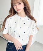 【モーメントプラス/moment+ / MEN】のハート刺繍半袖Tシャツ オフホワイト|ID: prp329100004986578 ipo3291000000037351674