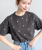 【モーメントプラス/moment+ / MEN】のハート刺繍半袖Tシャツ チャコールグレー|ID: prp329100004986578 ipo3291000000037351677