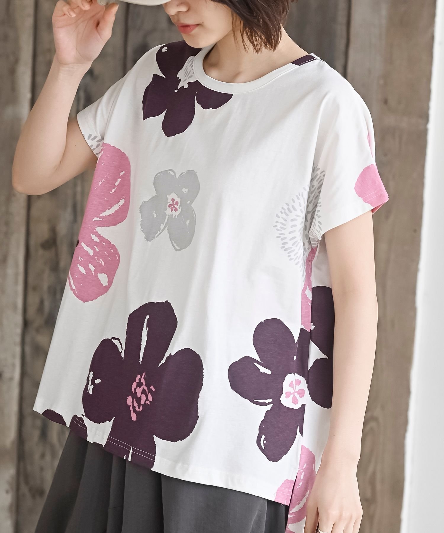 【アールピーエス/rps】の花柄プリントT インテリア・キッズ・メンズ・レディースファッション・服の通販 founy(ファウニー) 　ファッション　Fashion　レディースファッション　Fashion for Women　フラワー　Flower, Floral　プリント　Print, Printed Pattern　再入荷　Restock / Back in Stock　夏　Summer　ピンク|ID: prp329100004986581 ipo3291000000037351699