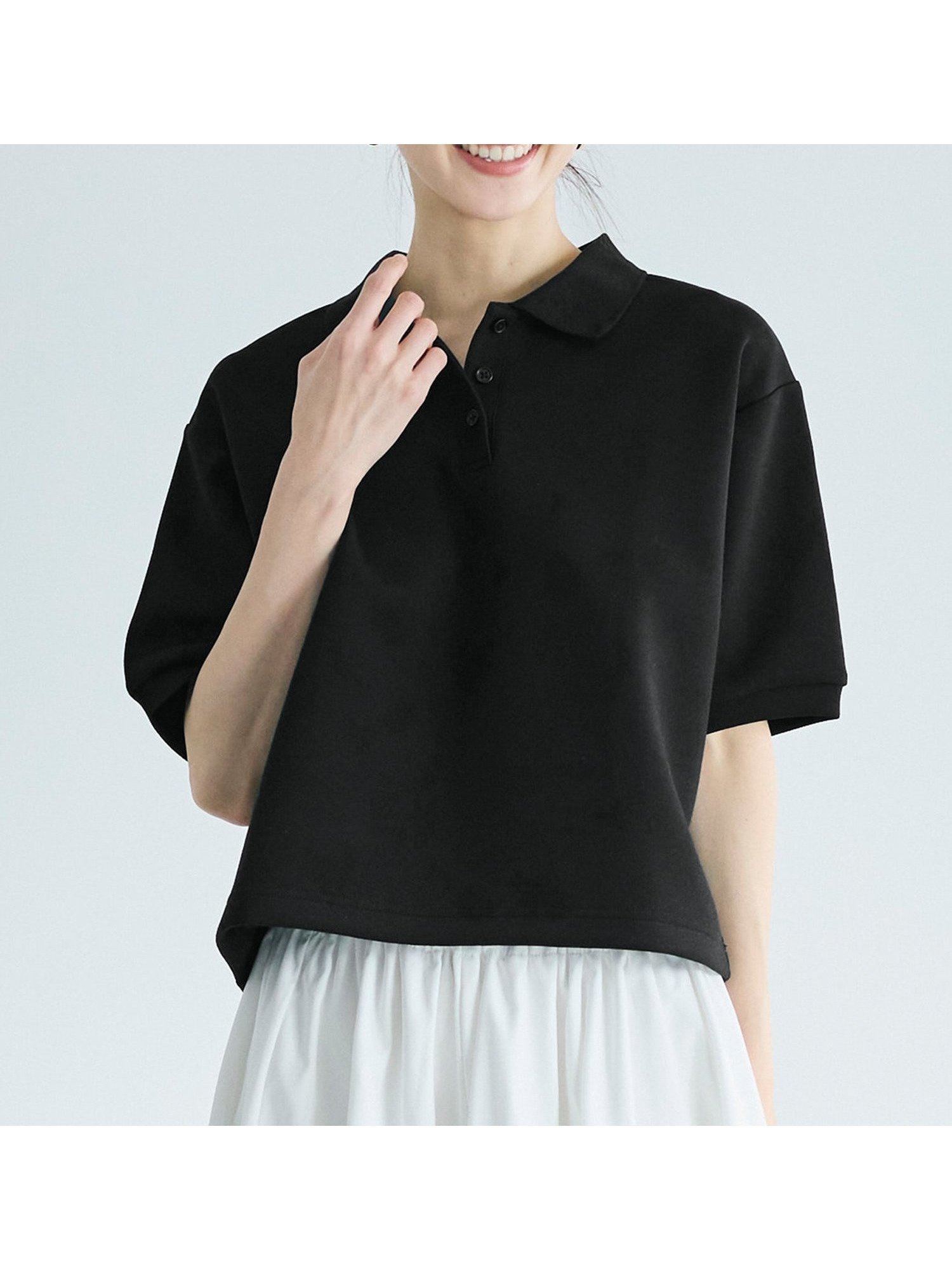 【コカ/COCA】のソフトスウェット ポロトップス インテリア・キッズ・メンズ・レディースファッション・服の通販 founy(ファウニー) 　ファッション　Fashion　レディースファッション　Fashion for Women　トップス・カットソー　Cut & Sew Tops　レディースパーカー・カジュアルフーディー　Casual Hoodies & Sweatshirts　スウェット・クルーネックトップス　Sweatshirts & Crewnecks / Relaxed Fit Sweat Tops　春　Spring　カーゴパンツ　Cargo Pants, Utility Pants　シンプル　Simple, Minimal　スウェット / スエット　Sweatshirt, Sweatwear　ストレッチ　Stretch, Stretchy Fabric　スラックス　Slacks, Dress Pants　タイトスカート　Pencil Skirt, Tight Skirt　デニム　Denim, Jeans Material　トレンド　Trend, Trending Now　バランス　Balance, Style Balance　ポケット　Pocket, Pocket Detail　無地　Plain, Solid Color　リラックス　Relax, Relaxed Fit　夏　Summer　ビジネス 仕事 通勤　Business / Work / Commuting　2026年　2026　2026春夏・S/S　Spring/Summer 2026 SS26　Black|ID: prp329100004986582 ipo3291000000037351704