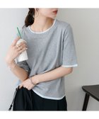 【ディスコート/Discoat】のレイヤード風半袖プルオーバー 大人の最旬トレンドファッション＆コーディネート founy(ファウニー) ファッション Fashion レディースファッション Fashion for Women トップス・カットソー Cut & Sew Tops カジュアルプルオーバー・ニットトップス Pullovers & Knit Tops / Casual Pullovers おすすめ Recommended / Our Picks とろみ Fluid, Flowy Fabric スラックス Slacks, Dress Pants 半袖 Short Sleeve, Half Sleeve thumbnail グレー|ID: prp329100004986584 ipo3291000000037351738