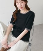 【ディスコート/Discoat】のレイヤード風半袖プルオーバー 大人の最旬トレンドファッション＆コーディネート founy(ファウニー) ファッション Fashion レディースファッション Fashion for Women トップス・カットソー Cut & Sew Tops カジュアルプルオーバー・ニットトップス Pullovers & Knit Tops / Casual Pullovers おすすめ Recommended / Our Picks とろみ Fluid, Flowy Fabric スラックス Slacks, Dress Pants 半袖 Short Sleeve, Half Sleeve thumbnail ブラック|ID: prp329100004986584 ipo3291000000037351741
