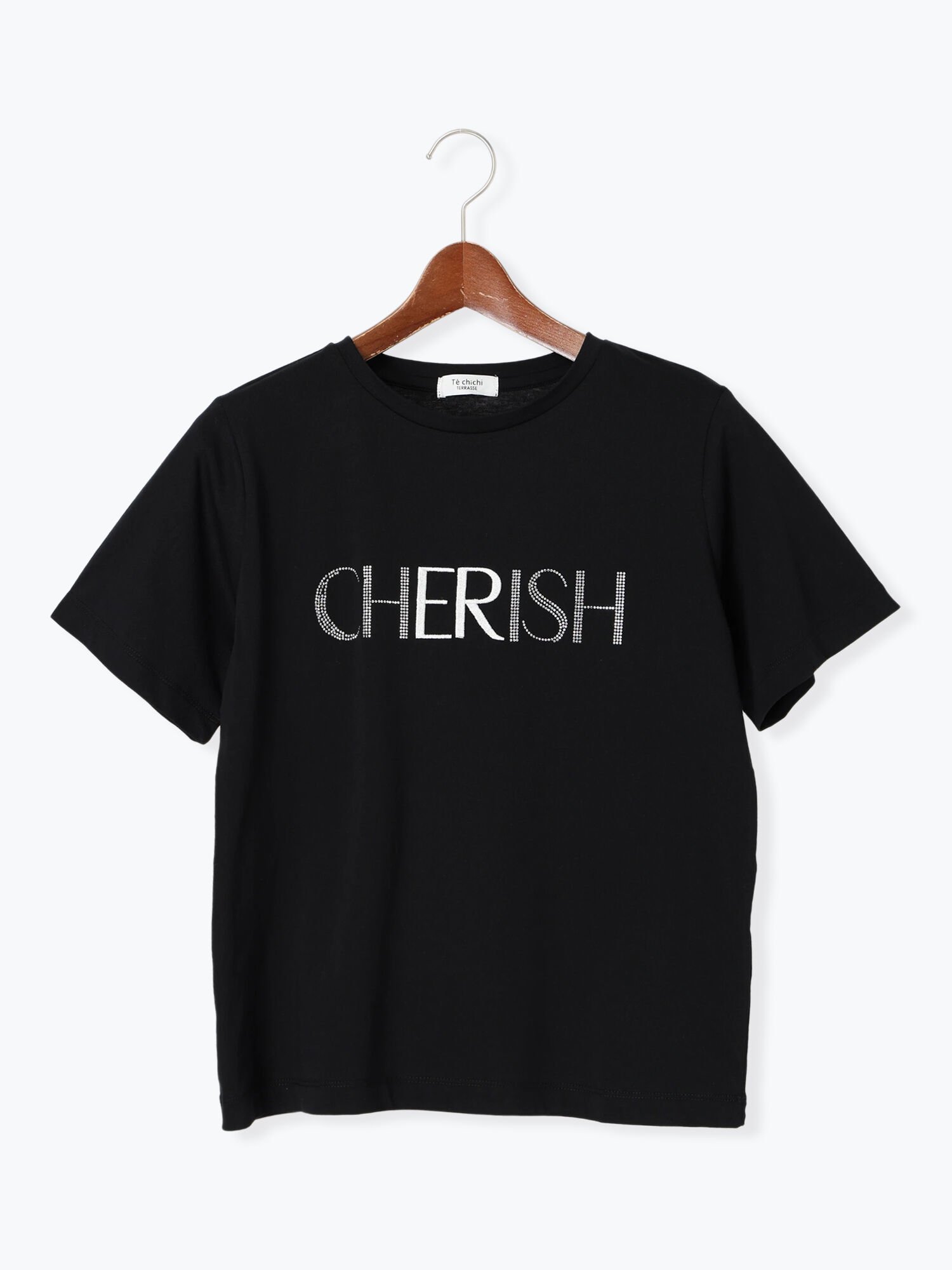 【テチチ/Te chichi】のラインストーン*刺繍Tシャツ インテリア・キッズ・メンズ・レディースファッション・服の通販 founy(ファウニー) 　ファッション　Fashion　レディースファッション　Fashion for Women　トップス・カットソー　Cut & Sew Tops　シャツ・ブラウス・オフィスカジュアル　Elegant Blouses & Button-Ups　ロングTシャツ・Tシャツ　Longline T-Shirts & Tees　シンプル　Simple, Minimal　ストーン　Stone, Gem-Like　ワンポイント　One Point, Statement Accent　ブラック|ID: prp329100004986602 ipo3291000000037351817