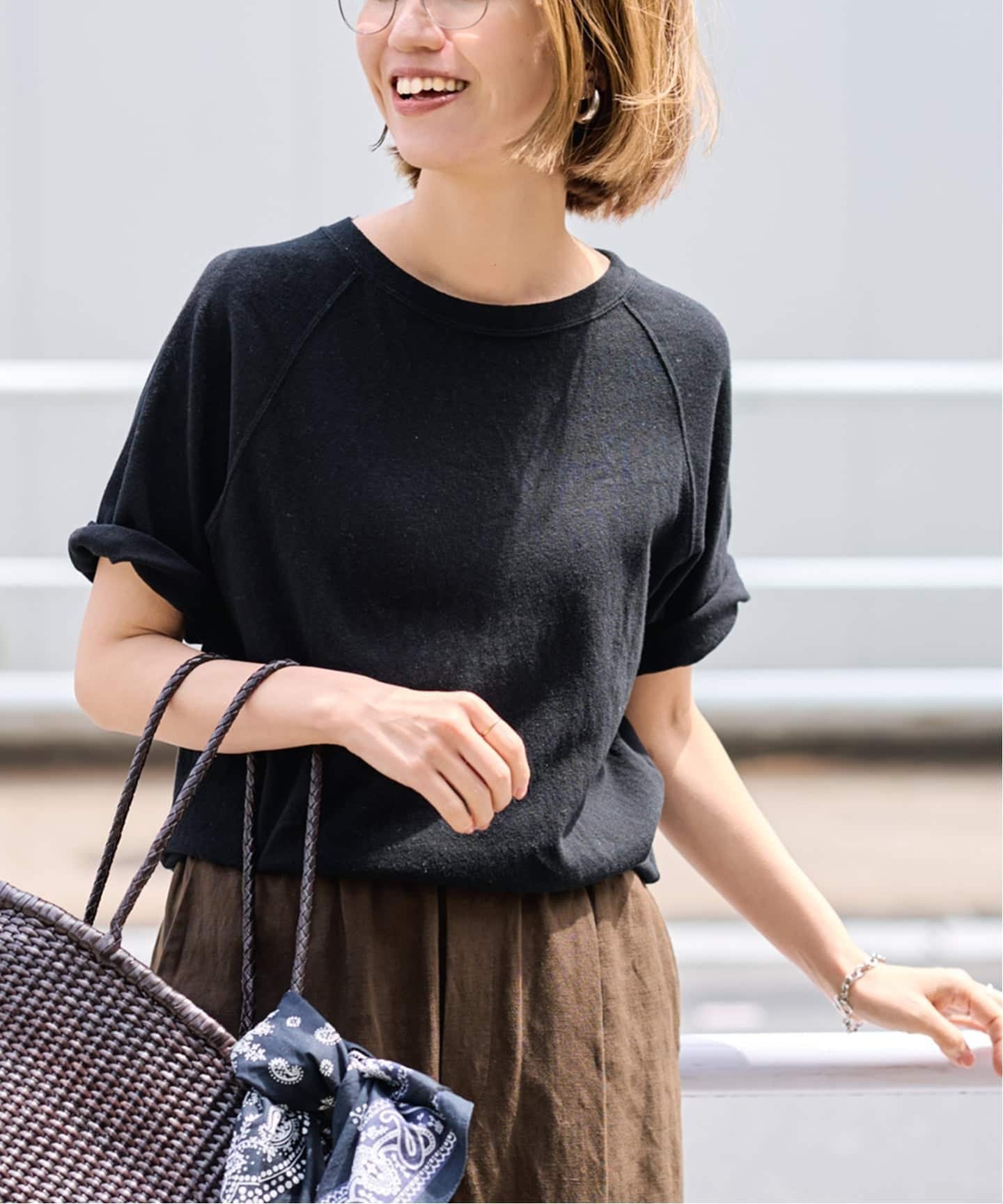 【フレームワーク/FRAMeWORK】の≪新色 / 追加≫スラブ天竺ラグランTEE インテリア・キッズ・メンズ・レディースファッション・服の通販 founy(ファウニー) 　ファッション　Fashion　レディースファッション　Fashion for Women　おすすめ　Recommended / Our Picks　インナー　Innerwear　カットソー　Cut and Sewn Top　ジャケット　Jacket, Outerwear　ロング　Long, Long-Length　再入荷　Restock / Back in Stock　半袖　Short Sleeve, Half Sleeve　羽織　Haori, Light Jacket　ブラック|ID: prp329100004986619 ipo3291000000037351901