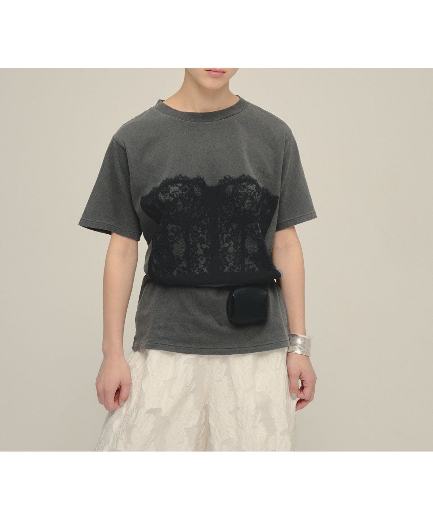 【ジーナシス/JEANASiS】のBustier Print TEE インテリア・キッズ・メンズ・レディースファッション・服の通販 founy(ファウニー) 　ファッション　Fashion　レディースファッション　Fashion for Women　トップス・カットソー　Cut & Sew Tops　ビスチェ　Bustiers & Corset Tops / Layered Bustier Style　おすすめ　Recommended / Our Picks　コルセット　Corset, Bustier　デニム　Denim, Jeans Material　トレンド　Trend, Trending Now　プリント　Print, Printed Pattern　ランジェリー　Lingerie, Intimate Wear　レース　Lace, Lace Fabric　ワイド　Wide, Wide Fit　今季　This Season, Current Season　ブラック系その他|ID: prp329100004986632 ipo3291000000037351963