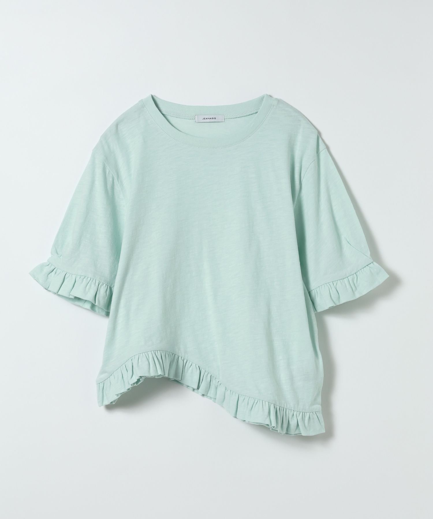 【ジーナシス/JEANASiS】のスラブフリルSS TEE インテリア・キッズ・メンズ・レディースファッション・服の通販 founy(ファウニー) 　ファッション　Fashion　レディースファッション　Fashion for Women　おすすめ　Recommended / Our Picks　タンク　Tank Top, Sleeveless Top　デニム　Denim, Jeans Material　ビスチェ　Bustier, Corset Top　フリル　Frill, Ruffle　ベスト　Vest, Waistcoat　ボトム　Bottoms, Lower Wear　ミリタリー　Military, Army Style　グリーン系その他|ID: prp329100004986633 ipo3291000000037351965