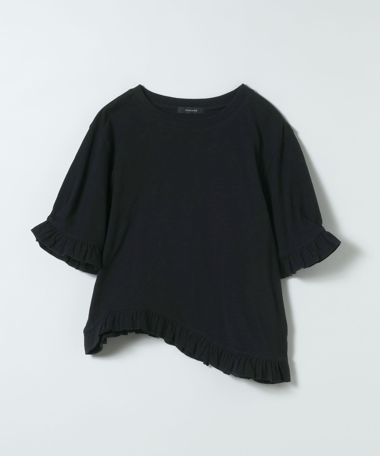 【ジーナシス/JEANASiS】のスラブフリルSS TEE インテリア・キッズ・メンズ・レディースファッション・服の通販 founy(ファウニー) 　ファッション　Fashion　レディースファッション　Fashion for Women　おすすめ　Recommended / Our Picks　タンク　Tank Top, Sleeveless Top　デニム　Denim, Jeans Material　ビスチェ　Bustier, Corset Top　フリル　Frill, Ruffle　ベスト　Vest, Waistcoat　ボトム　Bottoms, Lower Wear　ミリタリー　Military, Army Style　ブラック|ID: prp329100004986633 ipo3291000000037351967