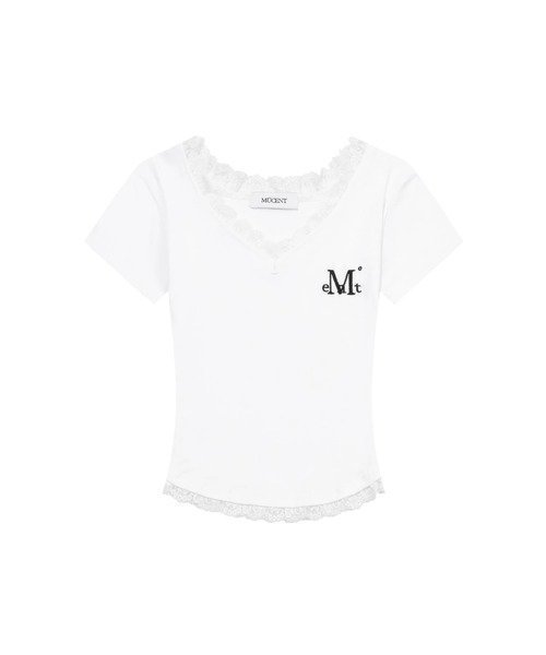 【ジャックローズ/JACKROSE】のMUCENT/ムセント SUNNIOR LACE V-NECK HALF T SS(WOMENS) 大人の最旬トレンドファッション＆コーディネート founy(ファウニー) 　ファッション　Fashion　レディースファッション　Fashion for Women　トップス・カットソー　Cut & Sew Tops　Vネックトップス　V-Neck Tops / V-Cut Neckline Shirts　インナー　Innerwear　クロップド　Cropped, Short Length　シンプル　Simple, Minimal　チェック　Check, Plaid, Tartan　フェミニン　Feminine, Girly　半袖　Short Sleeve, Half Sleeve　レース　Lace, Lace Fabric　再入荷　Restock / Back in Stock　 other-1|ID: prp329100004986652 ipo3291000000037352065