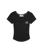 【ジャックローズ/JACKROSE】のMUCENT/ムセント SUNNIOR LACE V-NECK HALF T SS(WOMENS) 大人の最旬トレンドファッション＆コーディネート founy(ファウニー) ファッション Fashion レディースファッション Fashion for Women トップス・カットソー Cut & Sew Tops Vネックトップス V-Neck Tops / V-Cut Neckline Shirts インナー Innerwear クロップド Cropped, Short Length シンプル Simple, Minimal チェック Check, Plaid, Tartan フェミニン Feminine, Girly 半袖 Short Sleeve, Half Sleeve レース Lace, Lace Fabric 再入荷 Restock / Back in Stock thumbnail ブラック|ID: prp329100004986652 ipo3291000000037352067