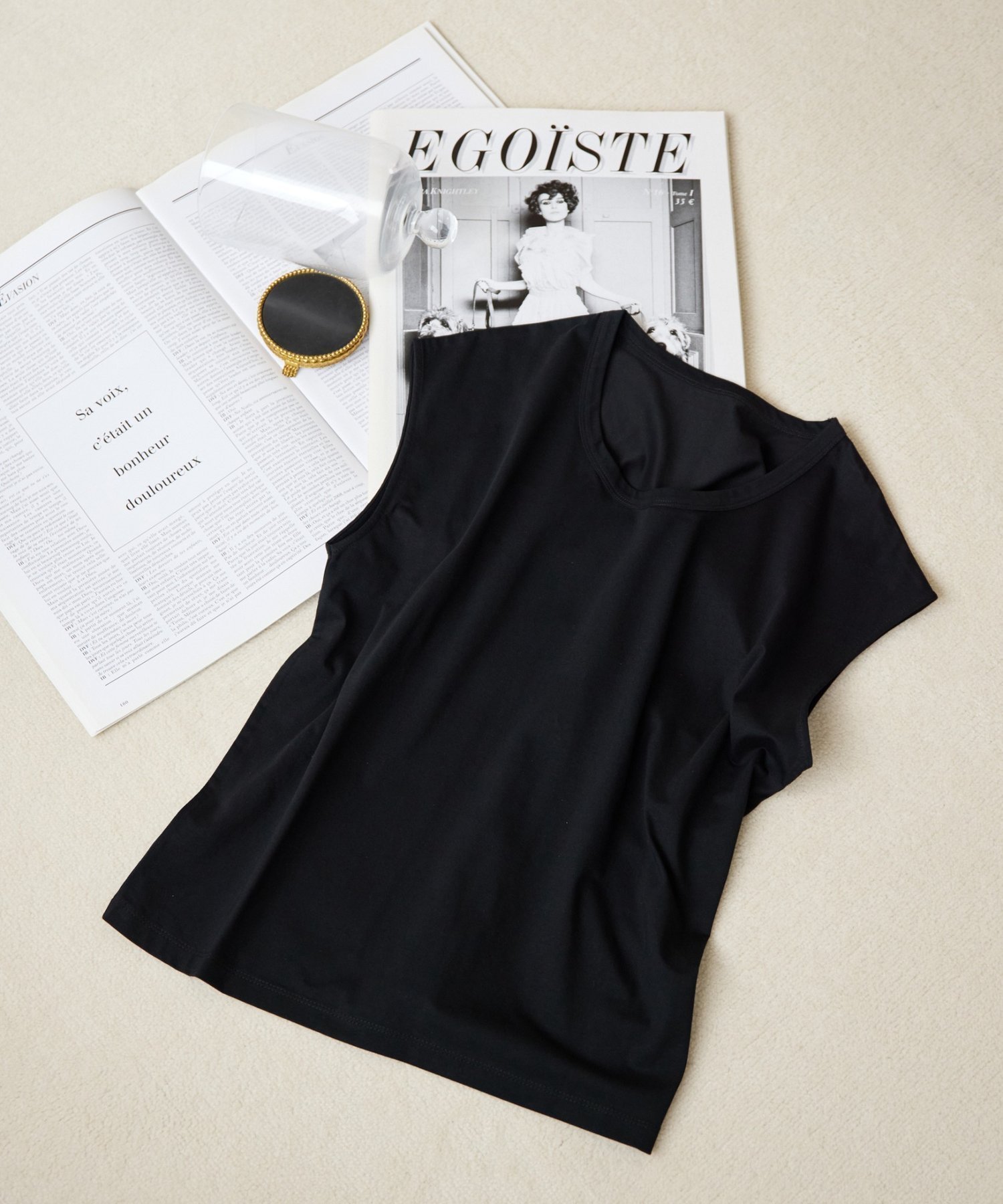 【ディスコート/Discoat】の【Noka】UネックフレンチT インテリア・キッズ・メンズ・レディースファッション・服の通販 founy(ファウニー) 　ファッション　Fashion　レディースファッション　Fashion for Women　2026年　2026　2026春夏・S/S　Spring/Summer 2026 SS26　おすすめ　Recommended / Our Picks　なめらか　Smooth, Silky Texture　デニム　Denim, Jeans Material　フレンチ　French, French Style　夏　Summer　ブラック|ID: prp329100004986657 ipo3291000000037352088