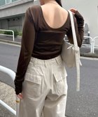 【アンドミー/andme】の【選べるネックデザイン】長袖 シアー Tシャツ 大人の最旬トレンドファッション＆コーディネート founy(ファウニー) ファッション Fashion レディースファッション Fashion for Women トップス・カットソー Cut & Sew Tops シャツ・ブラウス・オフィスカジュアル Elegant Blouses & Button-Ups ロングTシャツ・Tシャツ Longline T-Shirts & Tees インナー Innerwear シアー Sheer, See-Through シンプル Simple, Minimal ジャケット Jacket, Outerwear スリーブ Sleeve, Long Sleeve / Short Sleeve 長袖 Long Sleeve, Full Sleeve バランス Balance, Style Balance フィット Fit, Slim Fit ベーシック Basic, Essential ボトム Bottoms, Lower Wear ロング Long, Long-Length thumbnail ブラウン【B】|ID: prp329100004986665 ipo3291000000037352540