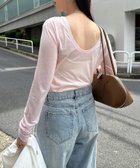 【アンドミー/andme】の【選べるネックデザイン】長袖 シアー Tシャツ 大人の最旬トレンドファッション＆コーディネート founy(ファウニー) ファッション Fashion レディースファッション Fashion for Women トップス・カットソー Cut & Sew Tops シャツ・ブラウス・オフィスカジュアル Elegant Blouses & Button-Ups ロングTシャツ・Tシャツ Longline T-Shirts & Tees インナー Innerwear シアー Sheer, See-Through シンプル Simple, Minimal ジャケット Jacket, Outerwear スリーブ Sleeve, Long Sleeve / Short Sleeve 長袖 Long Sleeve, Full Sleeve バランス Balance, Style Balance フィット Fit, Slim Fit ベーシック Basic, Essential ボトム Bottoms, Lower Wear ロング Long, Long-Length thumbnail ピンク【B】|ID: prp329100004986665 ipo3291000000037352541