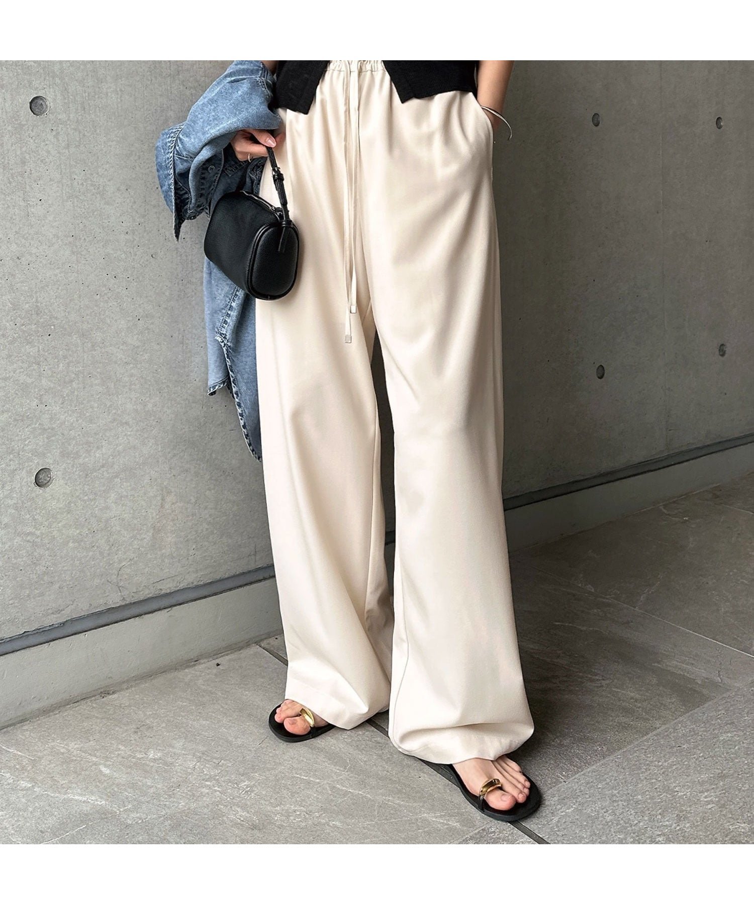 【アンドミー/andme】のとろみ イージー ワイド パンツ インテリア・キッズ・メンズ・レディースファッション・服の通販 founy(ファウニー) ファッション Fashion レディースファッション Fashion for Women パンツ Pants & Trousers シルバー Silver, Metallic Silver ストレッチ Stretch, Stretchy Fabric とろみ Fluid, Flowy Fabric ポケット Pocket, Pocket Detail 楽ちん Easy Fit, Comfortable ワイド Wide, Wide Fit エレガント 上品 Elegant アイボリー|ID: prp329100004986675 ipo3291000000037352911