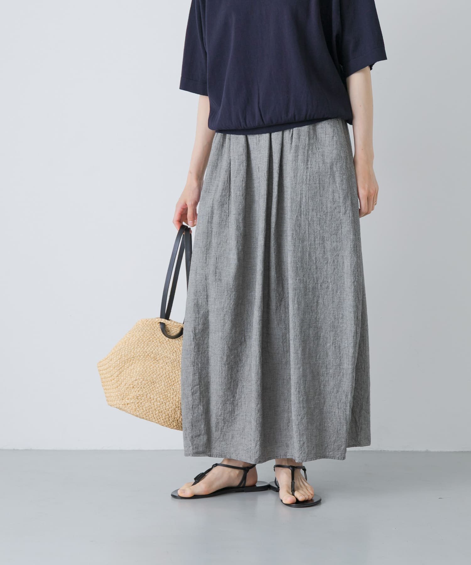 【かぐれ/kagure / URBAN RESEARCH】のコットンリネンコクーンスカート インテリア・キッズ・メンズ・レディースファッション・服の通販 founy(ファウニー) 　ファッション　Fashion　レディースファッション　Fashion for Women　スカート　Skirts　サマー　Summer, Summer Style　シンプル　Simple, Minimal　ポケット　Pocket, Pocket Detail　リネン　Linen, Linen Fabric　リラックス　Relax, Relaxed Fit　ロング　Long, Long-Length　S/S・春夏　SS, Spring/Summer, Warm Season　夏　Summer　2026年　2026　2026春夏・S/S　Spring/Summer 2026 SS26　チェック|ID: prp329100004986707 ipo3291000000037353061