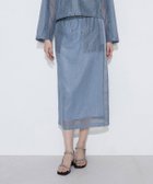 【コムサ/COMME CA】のSサイズ 【セットアップ対応】リネンシアーラッセル タイトスカート 大人の最旬トレンドファッション＆コーディネート founy(ファウニー) ファッション Fashion レディースファッション Fashion for Women セットアップ Matching Sets スカート・ミニ/ミディ/マキシ Skirts / Mini, Midi & Maxi Skirts サテン Satin, Glossy Fabric サマー Summer, Summer Style ストレート Straight, Straight Cut スリット Slit, Slit Detail セットアップ Set-Up, Coordinated Outfit タイトスカート Pencil Skirt, Tight Skirt ブルゾン Blouson, Bomber Jacket ポケット Pocket, Pocket Detail ラッセル Raschel, Raschel Lace リネン Linen, Linen Fabric エレガント 上品 Elegant thumbnail 23:サックス|ID: prp329100004986719 ipo3291000000037353144