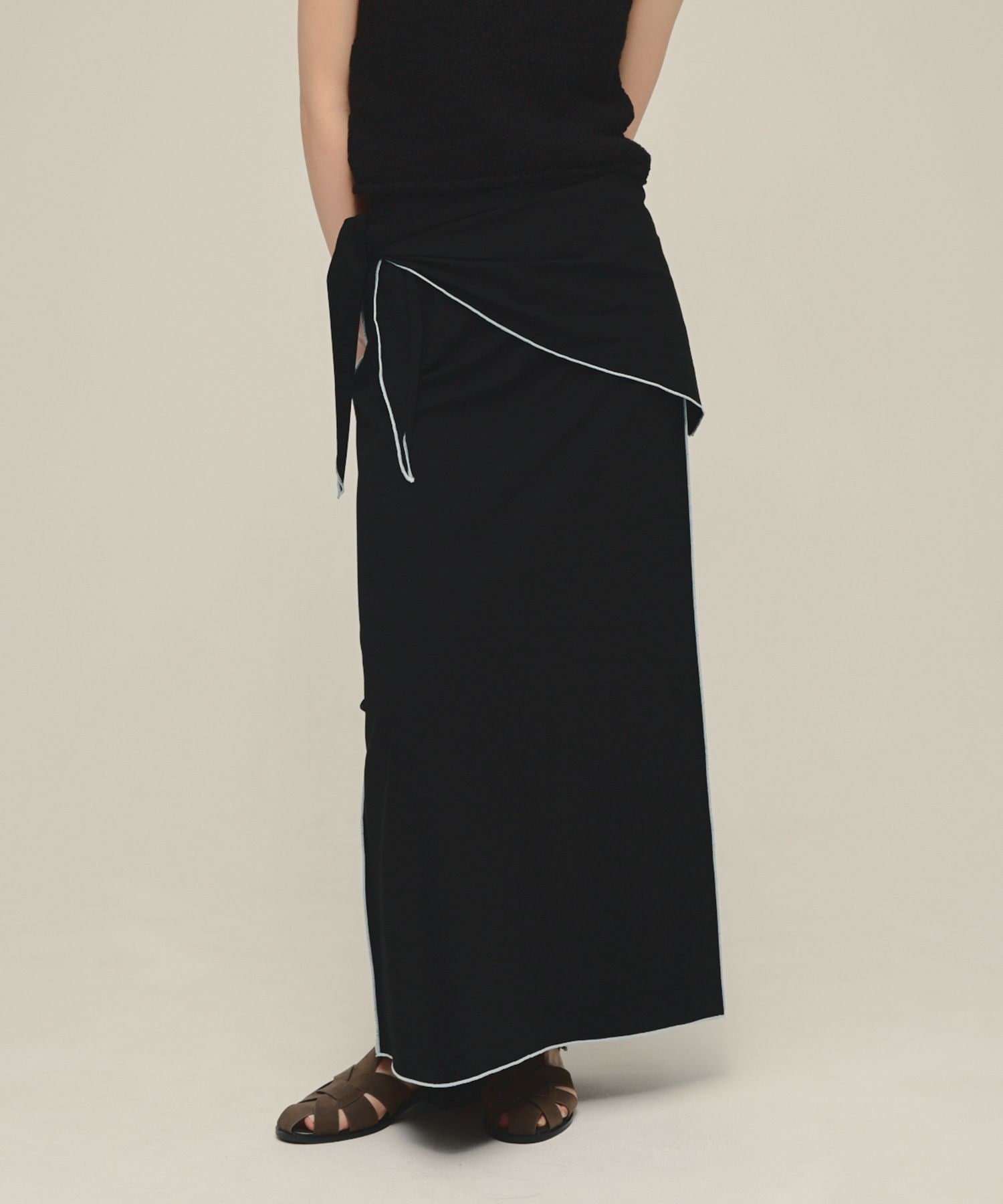 【ジーナシス/JEANASiS】のScarf Narrow Skirt インテリア・キッズ・メンズ・レディースファッション・服の通販 founy(ファウニー) 　ファッション　Fashion　レディースファッション　Fashion for Women　スカート　Skirts　おすすめ　Recommended / Our Picks　シンプル　Simple, Minimal　スカーフ　Scarf, Neckwear　ノースリーブ　Sleeveless, No-Sleeve　フレア　Flare, Flared　ロング　Long, Long-Length　ブラック系その他|ID: prp329100004986735 ipo3291000000037353241