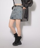 【ページボーイ/PAGEBOY】のカーブラインデニムミニスカート 大人の最旬トレンドファッション＆コーディネート founy(ファウニー) ファッション Fashion レディースファッション Fashion for Women スカート Skirts ミニスカート Mini Skirts コンパクト Compact, Small Size デニム Denim, Jeans Material トレンド Trend, Trending Now フリンジ Fringe, Tassel 台形 A-Line, Trapezoid Shape thumbnail ブルー82|ID: prp329100004986739 ipo3291000000037353254