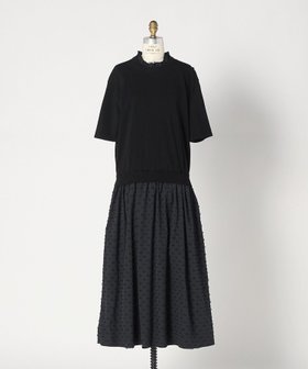 【ドゥロワー/DRAWER】のM.SUMMER コンビワンピース 大人の最旬トレンドファッション＆コーディネート founy(ファウニー) ファッション Fashion レディースファッション Fashion for Women ワンピース Dresses カットジャガード Cut Jacquard コンビ Combo, Combination Style ショート Short, Short Length スリーブ Sleeve, Long Sleeve / Short Sleeve フォルム Silhouette, Form フリンジ Fringe, Tassel ブラウジング Blouson Silhouette, Cinched Waist エレガント 上品 Elegant 夏 Summer |ID:prp329100004986764