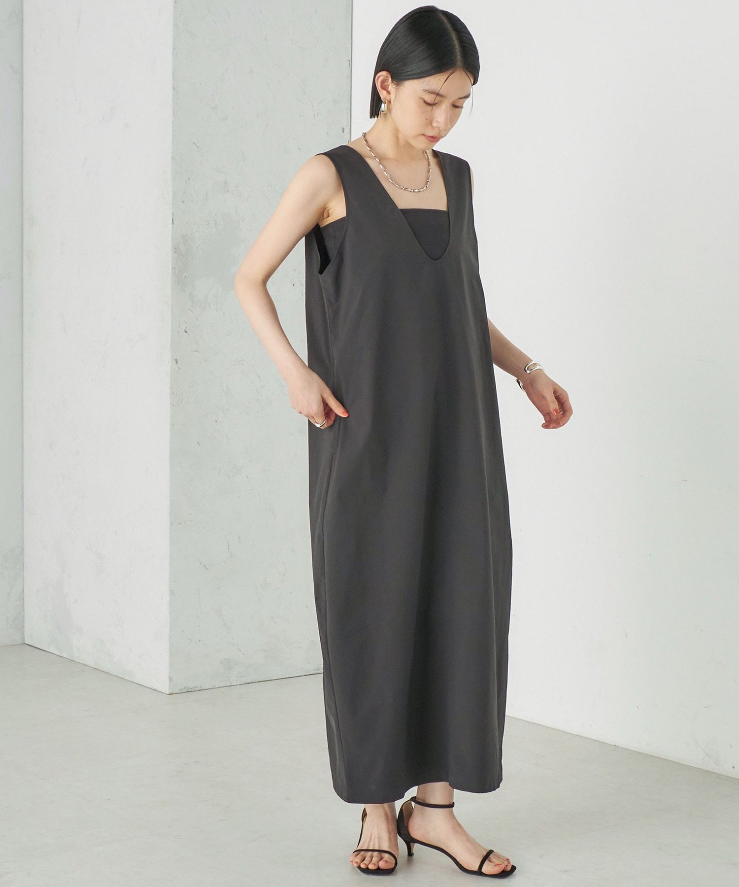 【シップス/SHIPS】のWai+ 接触冷感 / 吸水速乾 / 洗濯機可能 タイプライター コクーン ワンピース インテリア・キッズ・メンズ・レディースファッション・服の通販 founy(ファウニー) 　ファッション　Fashion　レディースファッション　Fashion for Women　ワンピース　Dresses　インナー　Innerwear　コクーン　Cocoon, Cocoon Silhouette　コレクション　Collection, Seasonal Line　吸水　Absorbent, Quick-Dry　サマー　Summer, Summer Style　シンプル　Simple, Minimal　ジャケット　Jacket, Outerwear　タイプライター　Typewriter Fabric, Crisp Cotton　ドレス　Dress, One-Piece　ポケット　Pocket, Pocket Detail　おすすめ　Recommended / Our Picks　夏　Summer　2026年　2026　2026春夏・S/S　Spring/Summer 2026 SS26　ブラック|ID: prp329100004986780 ipo3291000000037353441