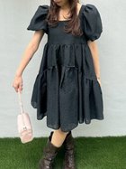 【リリーブラウン/Lily Brown】のジャガードボリュームバックリボンミニワンピース 大人の最旬トレンドファッション＆コーディネート founy(ファウニー) ファッション Fashion レディースファッション Fashion for Women ワンピース Dresses 今季 This Season, Current Season スクエア Square, Square Shape スマート Smart, Elegant デコルテ Décolleté, Neckline デニム Denim, Jeans Material バランス Balance, Style Balance ビッグ Big, Oversized リボン Ribbon, Bow おすすめ Recommended / Our Picks thumbnail BLK[009]|ID: prp329100004986789 ipo3291000000037353693