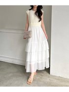 【スナイデル/SNIDEL】のニットドッキングティアードワンピース 大人の最旬トレンドファッション＆コーディネート founy(ファウニー) ファッション Fashion レディースファッション Fashion for Women ワンピース Dresses キャップ Cap, Baseball Cap シアー Sheer, See-Through スマート Smart, Elegant スリーブ Sleeve, Long Sleeve / Short Sleeve ドッキング Docking, Mixed Material フェミニン Feminine, Girly おすすめ Recommended / Our Picks エレガント 上品 Elegant thumbnail IVR[003]|ID: prp329100004986796 ipo3291000000037354175