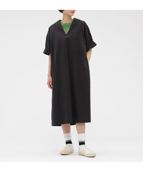 【マーガレットハウエル/MARGARET HOWELL】のSANDED COTTON LINEN DRESS 大人の最旬トレンドファッション＆コーディネート founy(ファウニー) ファッション Fashion レディースファッション Fashion for Women ワンピース Dresses フォーマル・パーティードレス・結婚式用ドレス Elegant & Casual Dresses スリーブ Sleeve, Long Sleeve / Short Sleeve ドレス Dress, One-Piece ハーフ Half, Half-Length ポケット Pocket, Pocket Detail リネン Linen, Linen Fabric ワイド Wide, Wide Fit |ID:prp329100004986809