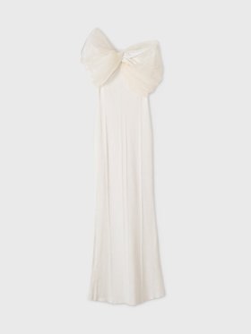 【エイミーイストワール/eimy istoire】のDECOLLETE SHOULDER CUT DRESS 大人の最旬トレンドファッション＆コーディネート founy(ファウニー) ファッション Fashion レディースファッション Fashion for Women ワンピース Dresses フォーマル・パーティードレス・結婚式用ドレス Elegant & Casual Dresses アクセサリー Fashion Accessories チュール Tulip, Tulip Motif ドレス Dress, One-Piece リボン Ribbon, Bow ロング Long, Long-Length 再入荷 Restock / Back in Stock おすすめ Recommended / Our Picks |ID:prp329100004986823
