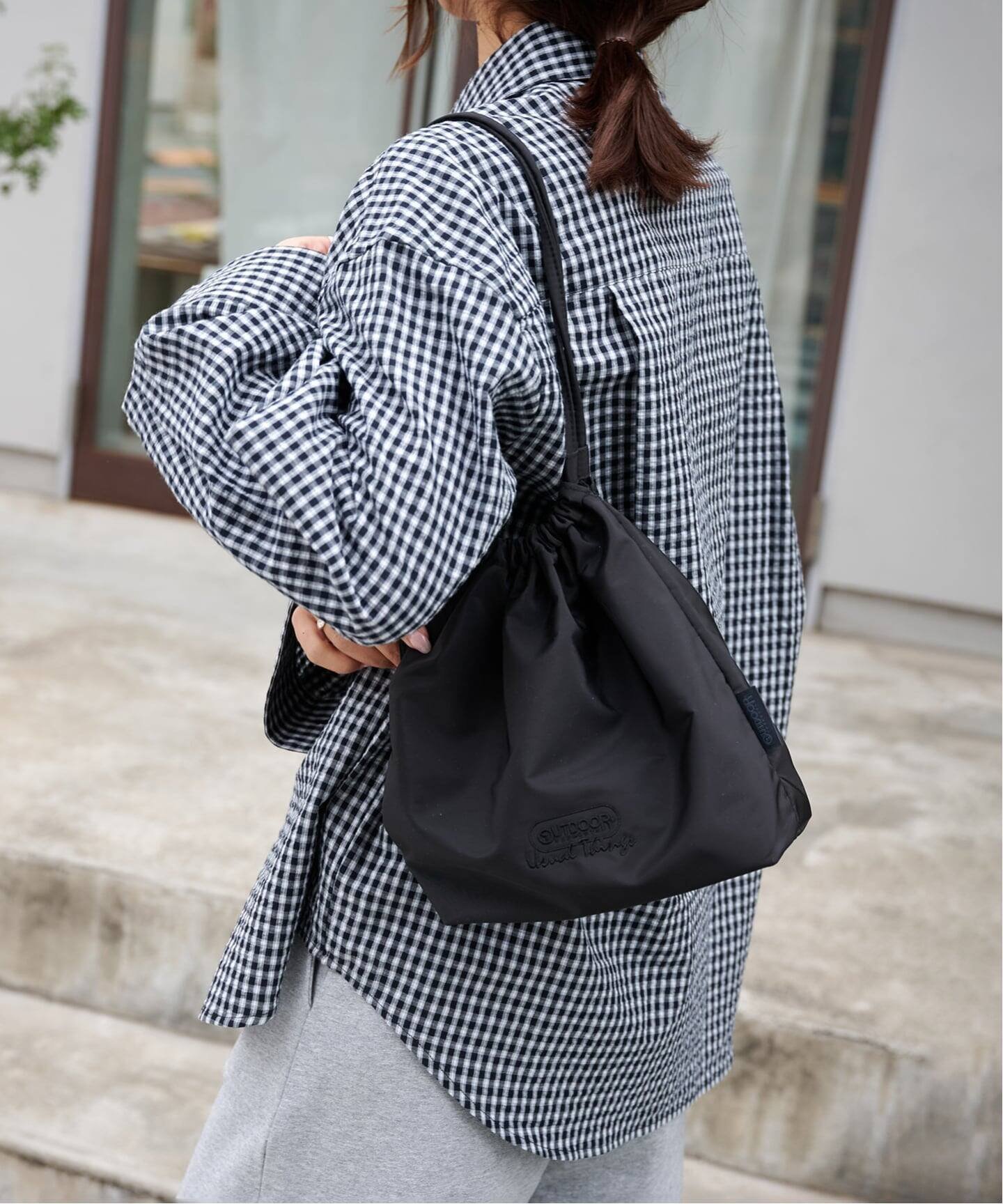 【アウトドアプロダクツ ユージュアルシングス/OUTDOOR PRODUCTS Usual Things】の≪ 追加2≫ BASIC Drawstring BAG インテリア・キッズ・メンズ・レディースファッション・服の通販 founy(ファウニー) ファッション Fashion レディースファッション Fashion for Women バッグ Bags デニム Denim, Jeans Material レオパード Leopard, Animal Print エレガント 上品 Elegant ブラック|ID: prp329100004986904 ipo3291000000037357321