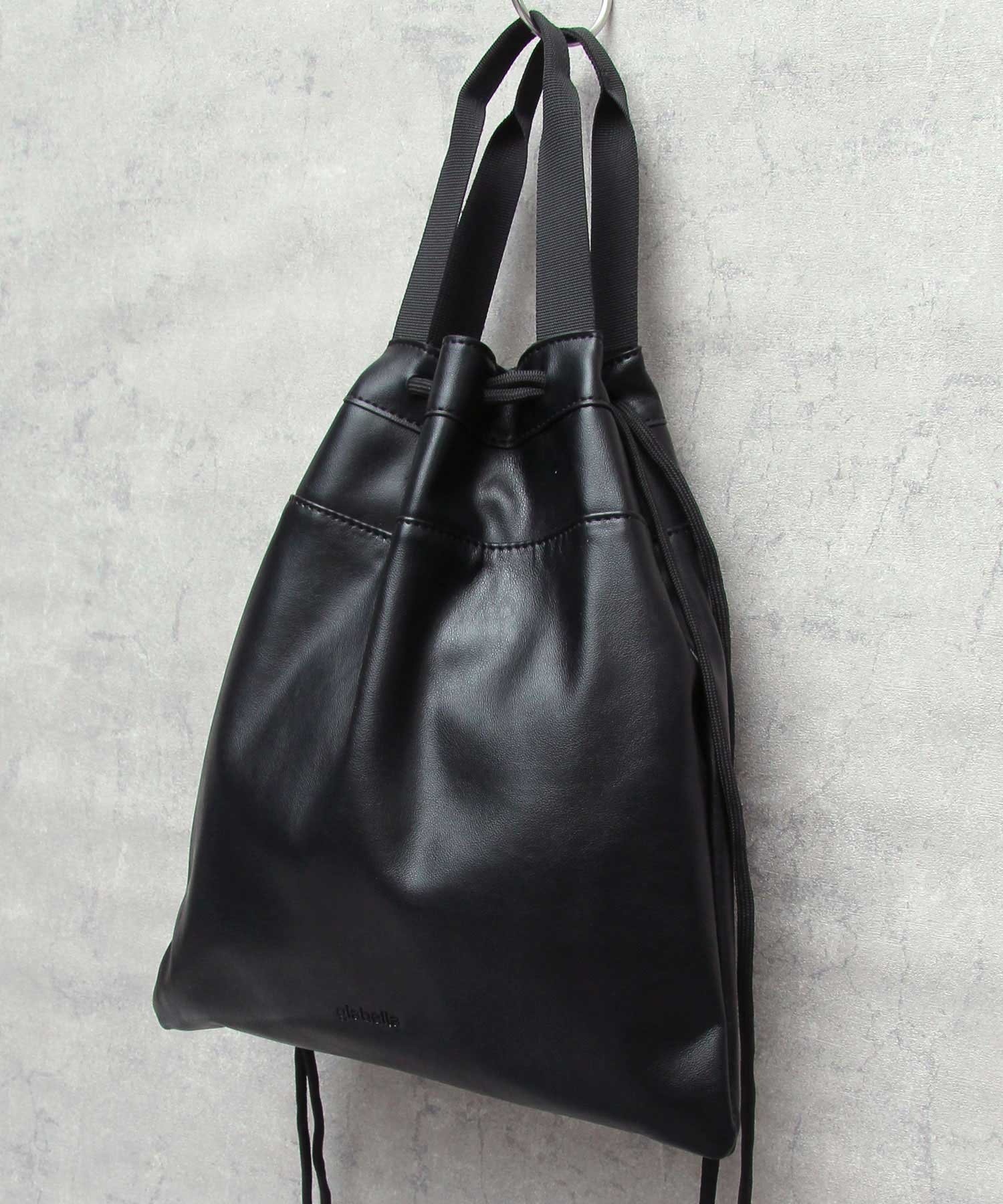 【エーエムエス/A.M.S】のglabella/フェイクレザー 2WAY 巾着バッグ / ハンドバッグ / ショルダーバッグ 大人の最旬トレンドファッション＆コーディネート founy(ファウニー) 　ファッション　Fashion　レディースファッション　Fashion for Women　バッグ　Bags　巾着　Drawstring Bag, Kinchaku　シューズ　Shoes, Footwear　シンプル　Simple, Minimal　スマホ　Smartphone, Mobile Device　財布　Wallet, Purse　トレンド　Trend, Trending Now　ドレープ　Drape, Draping Fabric　ドローコード　Drawcord, Drawstring Cord　フェイクレザー　Faux Leather, PU Leather　帽子　Hat, Headwear　おすすめ　Recommended / Our Picks　 other-1|ID: prp329100004986916 ipo3291000000037357360