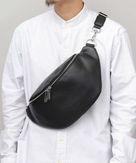 【エーエムエス/A.M.S】のウエストバッグ ウエストポーチ ボディバッグ メンズ レザー 牛床革 レジスタ 大人の最旬トレンドファッション＆コーディネート founy(ファウニー) ファッション Fashion レディースファッション Fashion for Women ポーチ&ミニバッグ Pouches & Mini Bags コーティング Coating, Coated Finish ショルダー Shoulder, Shoulder Strap シルバー Silver, Metallic Silver フロント Front, Front Design ポケット Pocket, Pocket Detail ポーチ Pouch, Small Case メタル Metal, Metal Parts メンズ Men's, Menswear ライニング Inner Lining, Inner Fabric, Lined エレガント 上品 Elegant |ID:prp329100004986932