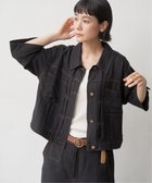 【エルビーシー/LBC】のリネン/デニム ワークシャツジャケット 大人の最旬トレンドファッション＆コーディネート founy(ファウニー) ファッション Fashion レディースファッション Fashion for Women アウター Coat / Outerwear Collection レディースジャケット・軽アウター Jackets おすすめ Recommended / Our Picks ショート Short, Short Length ジャケット Jacket, Outerwear セットアップ Set-Up, Coordinated Outfit デニム Denim, Jeans Material トレンド Trend, Trending Now リネン Linen, Linen Fabric ワーク Workwear, Utility Style 半袖 Short Sleeve, Half Sleeve 夏 Summer thumbnail ブラック|ID: prp329100004987059 ipo3291000000037358797
