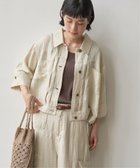 【エルビーシー/LBC】のリネン/デニム ワークシャツジャケット 大人の最旬トレンドファッション＆コーディネート founy(ファウニー) ファッション Fashion レディースファッション Fashion for Women アウター Coat / Outerwear Collection レディースジャケット・軽アウター Jackets おすすめ Recommended / Our Picks ショート Short, Short Length ジャケット Jacket, Outerwear セットアップ Set-Up, Coordinated Outfit デニム Denim, Jeans Material トレンド Trend, Trending Now リネン Linen, Linen Fabric ワーク Workwear, Utility Style 半袖 Short Sleeve, Half Sleeve 夏 Summer thumbnail ベージュ|ID: prp329100004987059 ipo3291000000037358798
