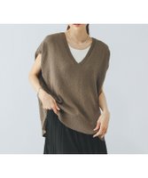 【グローバルワーク/GLOBAL WORK】のVネックベスト・カップ付きタンクセット/499691 大人の最旬トレンドファッション＆コーディネート founy(ファウニー) ファッション Fashion レディースファッション Fashion for Women アウター Coat / Outerwear Collection トップス・カットソー Cut & Sew Tops ベスト&ジレ / 重ね着スタイル Vests & Gilets Vネックトップス V-Neck Tops / V-Cut Neckline Shirts おすすめ Recommended / Our Picks インナー Innerwear スリット Slit, Slit Detail タンク Tank Top, Sleeveless Top ベスト Vest, Waistcoat 夏 Summer |ID:prp329100004987066