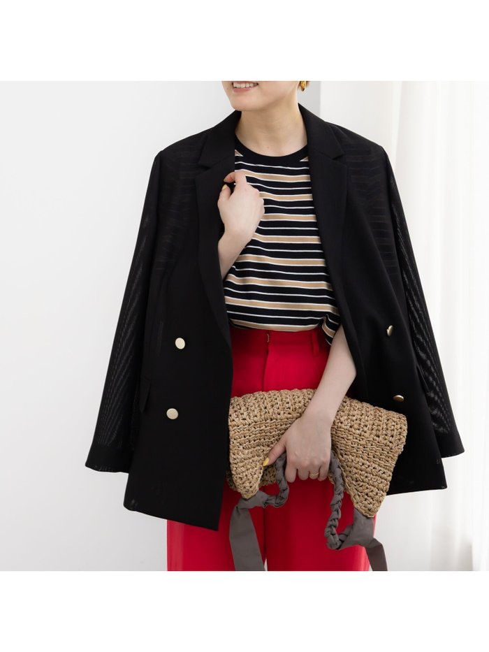 【テチチ/Te chichi】のメッシュテーラードジャケット インテリア・キッズ・メンズ・レディースファッション・服の通販 founy(ファウニー) https://founy.com/ ファッション Fashion レディースファッション Fashion for Women アウター Coat / Outerwear Collection レディースジャケット・軽アウター Jackets テーラードジャケット / 通勤・きれいめスタイル Tailored Jackets & Blazers スラックス Slacks, Dress Pants タンク Tank Top, Sleeveless Top ポケット Pocket, Pocket Detail メッシュ Mesh, Net Fabric ワイド Wide, Wide Fit エレガント 上品 Elegant |ID: prp329100004987071 ipo3291000000037358868