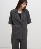【セレクトモカ/SELECT MOCA】のピンストライプハーフスリーブジャケット【セットアップ対応可】 大人の最旬トレンドファッション＆コーディネート founy(ファウニー) ファッション Fashion レディースファッション Fashion for Women アウター Coat / Outerwear Collection レディースジャケット・軽アウター Jackets ジャケット Jacket, Outerwear ストライプ Stripe, Striped Pattern セットアップ Set-Up, Coordinated Outfit 半袖 Short Sleeve, Half Sleeve thumbnail チャコールグレー-920|ID: prp329100004987073 ipo3291000000037358877