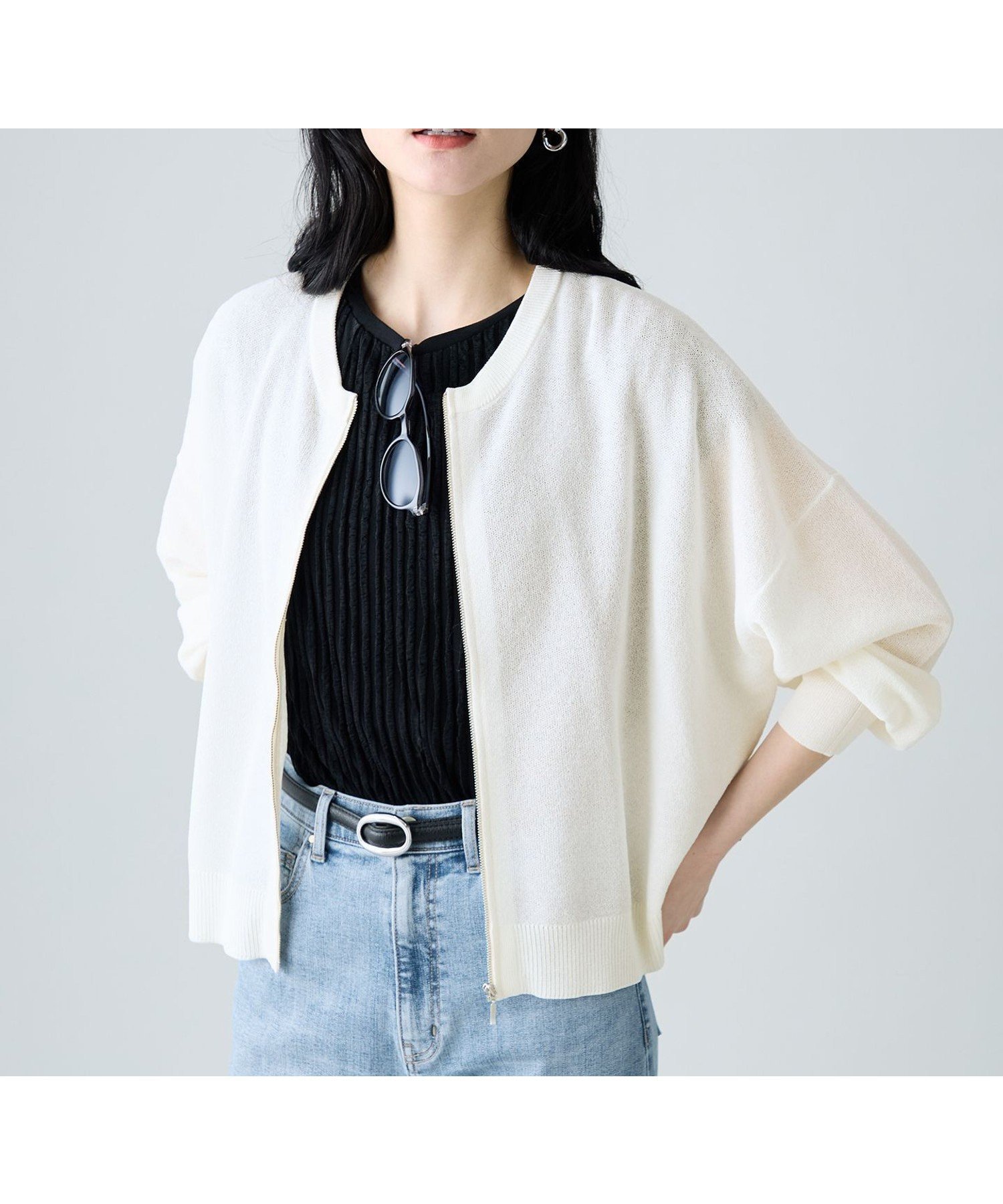 【エニー/ANY】のニットブルゾン 大人の最旬トレンドファッション＆コーディネート founy(ファウニー) 　ファッション　Fashion　レディースファッション　Fashion for Women　アウター　Coat / Outerwear Collection　ブルゾンジャケット・スポーティアウター　Blouson Jackets　トップス・カットソー　Cut & Sew Tops　ニット　Knit Tops & Sweaters　軽量　Lightweight, Ultra Light　サマー　Summer, Summer Style　シアー　Sheer, See-Through　ジップアップ　Zip-Up, Full Zip　トレンド　Trend, Trending Now　バランス　Balance, Style Balance　フロント　Front, Front Design　ブルゾン　Blouson, Bomber Jacket　羽織　Haori, Light Jacket　再入荷　Restock / Back in Stock　 other-1|ID: prp329100004987074 ipo3291000000037358878