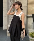 【ドゥドゥ/DouDou】の【REI企画】変形切替フレアキャミ 大人の最旬トレンドファッション＆コーディネート founy(ファウニー) ファッション Fashion レディースファッション Fashion for Women トップス・カットソー Cut & Sew Tops キャミソール&ノースリーブ Camisoles & Sleeveless Tops インナー Innerwear 春 Spring キャミ Camisole, Cami Top キャミソール Camisole, Spaghetti Strap Top 切替 Switching, Contrast Panel シンプル Simple, Minimal ジャケット Jacket, Outerwear スマート Smart, Elegant 雑誌 Magazine, Fashion Magazine タンク Tank Top, Sleeveless Top バランス Balance, Style Balance フレア Flare, Flared ベーシック Basic, Essential ボトム Bottoms, Lower Wear S/S・春夏 SS, Spring/Summer, Warm Season 再入荷 Restock / Back in Stock 夏 Summer 2026年 2026 2026春夏・S/S Spring/Summer 2026 SS26 thumbnail ブラック|ID: prp329100004987075 ipo3291000000037358894