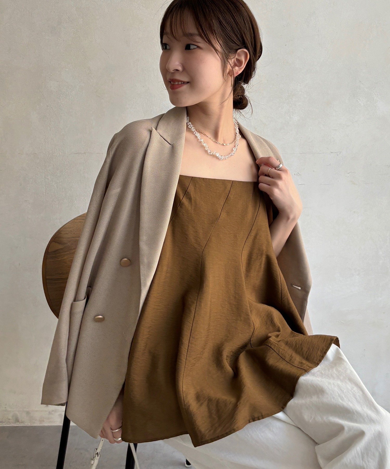 【ドゥドゥ/DouDou】の【REI企画】変形切替フレアキャミ インテリア・キッズ・メンズ・レディースファッション・服の通販 founy(ファウニー) 　ファッション　Fashion　レディースファッション　Fashion for Women　トップス・カットソー　Cut & Sew Tops　キャミソール&ノースリーブ　Camisoles & Sleeveless Tops　インナー　Innerwear　春　Spring　キャミ　Camisole, Cami Top　キャミソール　Camisole, Spaghetti Strap Top　切替　Switching, Contrast Panel　シンプル　Simple, Minimal　ジャケット　Jacket, Outerwear　スマート　Smart, Elegant　雑誌　Magazine, Fashion Magazine　タンク　Tank Top, Sleeveless Top　バランス　Balance, Style Balance　フレア　Flare, Flared　ベーシック　Basic, Essential　ボトム　Bottoms, Lower Wear　S/S・春夏　SS, Spring/Summer, Warm Season　再入荷　Restock / Back in Stock　夏　Summer　2026年　2026　2026春夏・S/S　Spring/Summer 2026 SS26　ブラウン|ID: prp329100004987075 ipo3291000000037358896