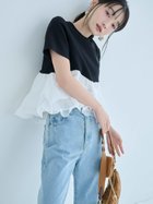 【スナイデル/SNIDEL】の【WEB限定カラーあり】ボリュームペプラムドッキングカットプルオーバー 大人の最旬トレンドファッション＆コーディネート founy(ファウニー) ファッション Fashion レディースファッション Fashion for Women トップス・カットソー Cut & Sew Tops カジュアルプルオーバー・ニットトップス Pullovers & Knit Tops / Casual Pullovers ウェーブ Wavy Pattern エレガント 上品 Elegant オーガンジー Organza Fabric シンプル Simple, Minimal スマート Smart, Elegant スリット Slit, Slit Detail ドット Polka Dot, Dot Pattern フリル Frill, Ruffle ペプラム Peplum, Flared Hem ボーダー Border, Stripe 半袖 Short Sleeve, Half Sleeve 無地 Plain, Solid Color おすすめ Recommended / Our Picks thumbnail BLK[009]|ID: prp329100004987076 ipo3291000000037358899