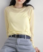 【アンドミー/andme】のテレコ シアー クルーネック 長袖 トップス 大人の最旬トレンドファッション＆コーディネート founy(ファウニー) ファッション Fashion レディースファッション Fashion for Women トップス・カットソー Cut & Sew Tops サロペット Overalls, Salopette シアー Sheer, See-Through テレコ Ribbed, Rib Stitch トレンド Trend, Trending Now 長袖 Long Sleeve, Full Sleeve thumbnail イエロー|ID: prp329100004987077 ipo3291000000037358910