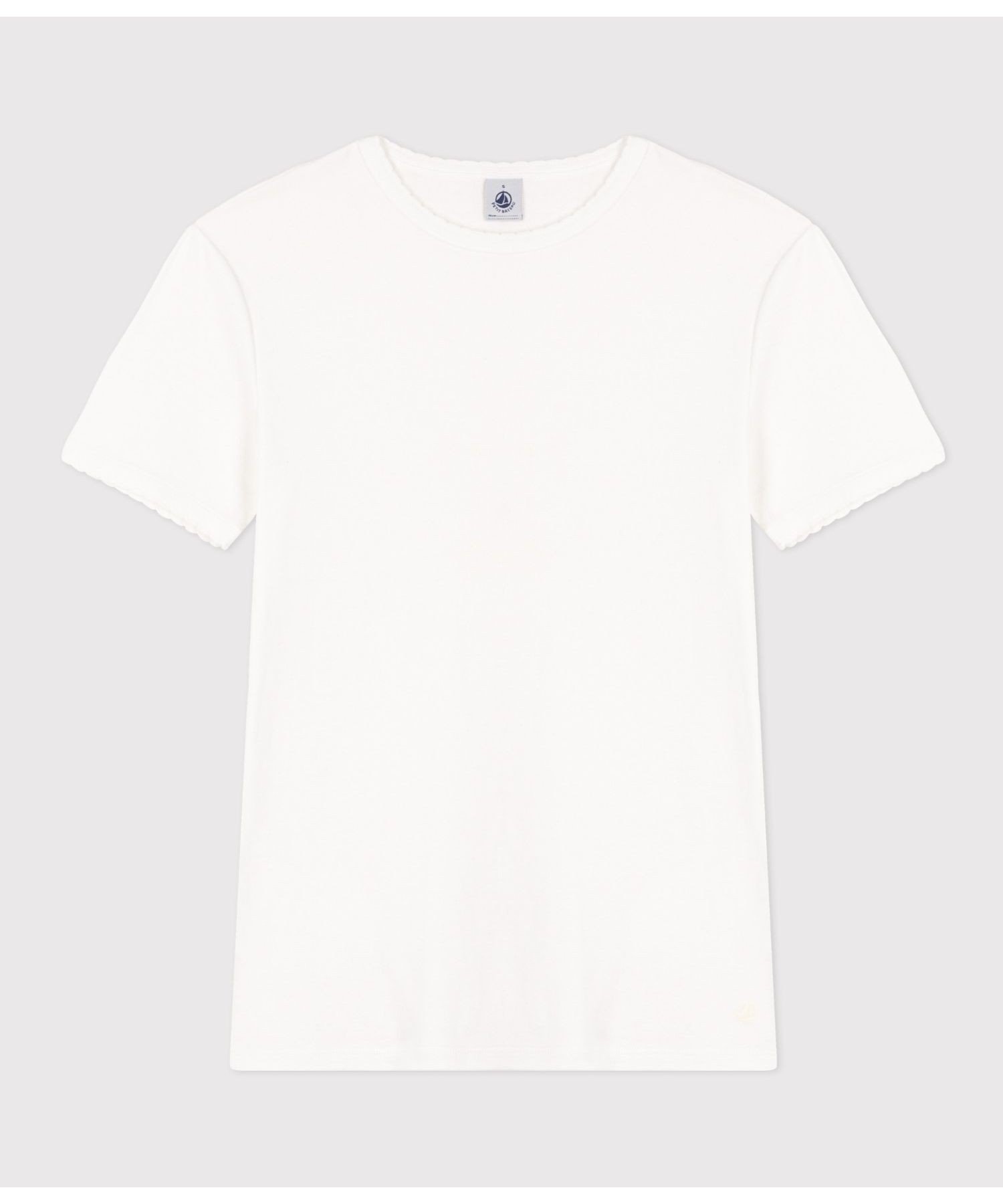【プチバトー/PETIT BATEAU】のポワンココットクルーネック半袖Tシャツ インテリア・キッズ・メンズ・レディースファッション・服の通販 founy(ファウニー) 　ファッション　Fashion　レディースファッション　Fashion for Women　トップス・カットソー　Cut & Sew Tops　シャツ・ブラウス・オフィスカジュアル　Elegant Blouses & Button-Ups　ロングTシャツ・Tシャツ　Longline T-Shirts & Tees　おすすめ　Recommended / Our Picks　シンプル　Simple, Minimal　フィット　Fit, Slim Fit　半袖　Short Sleeve, Half Sleeve　ホワイト|ID: prp329100004987115 ipo3291000000037359127