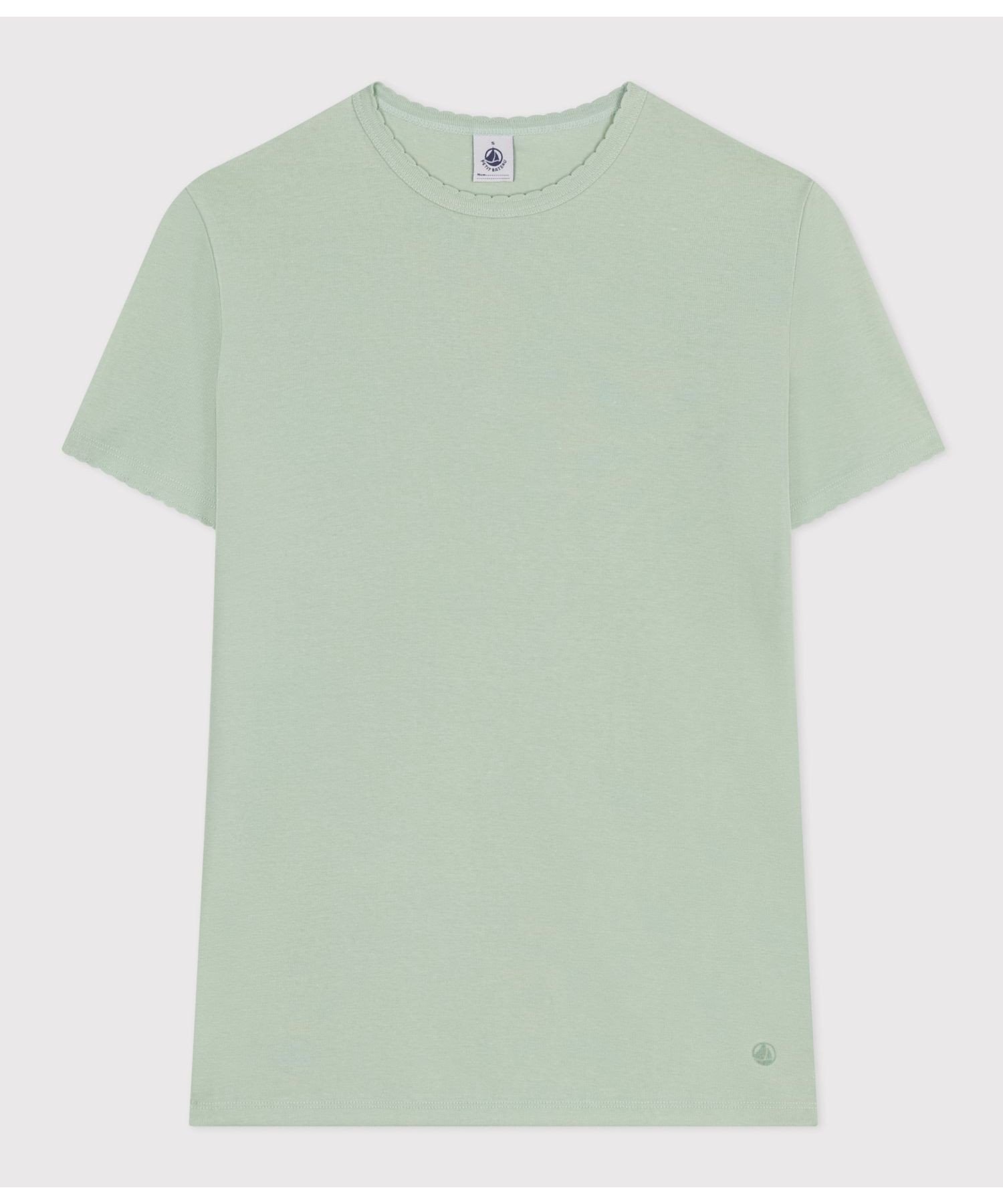 【プチバトー/PETIT BATEAU】のポワンココットクルーネック半袖Tシャツ インテリア・キッズ・メンズ・レディースファッション・服の通販 founy(ファウニー) 　ファッション　Fashion　レディースファッション　Fashion for Women　トップス・カットソー　Cut & Sew Tops　シャツ・ブラウス・オフィスカジュアル　Elegant Blouses & Button-Ups　ロングTシャツ・Tシャツ　Longline T-Shirts & Tees　おすすめ　Recommended / Our Picks　シンプル　Simple, Minimal　フィット　Fit, Slim Fit　半袖　Short Sleeve, Half Sleeve　ライトグリーン|ID: prp329100004987115 ipo3291000000037359129