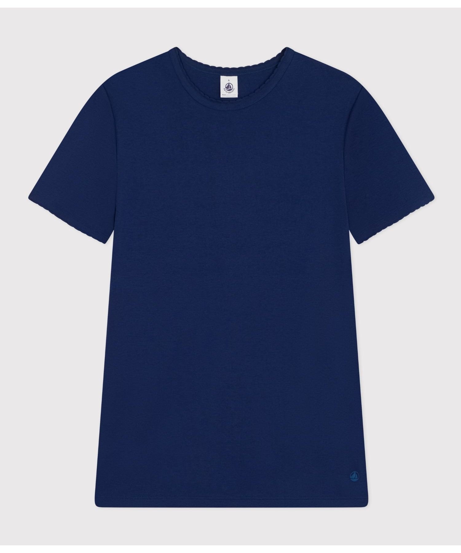 【プチバトー/PETIT BATEAU】のポワンココットクルーネック半袖Tシャツ インテリア・キッズ・メンズ・レディースファッション・服の通販 founy(ファウニー) 　ファッション　Fashion　レディースファッション　Fashion for Women　トップス・カットソー　Cut & Sew Tops　シャツ・ブラウス・オフィスカジュアル　Elegant Blouses & Button-Ups　ロングTシャツ・Tシャツ　Longline T-Shirts & Tees　おすすめ　Recommended / Our Picks　シンプル　Simple, Minimal　フィット　Fit, Slim Fit　半袖　Short Sleeve, Half Sleeve　ネイビー|ID: prp329100004987115 ipo3291000000037359130