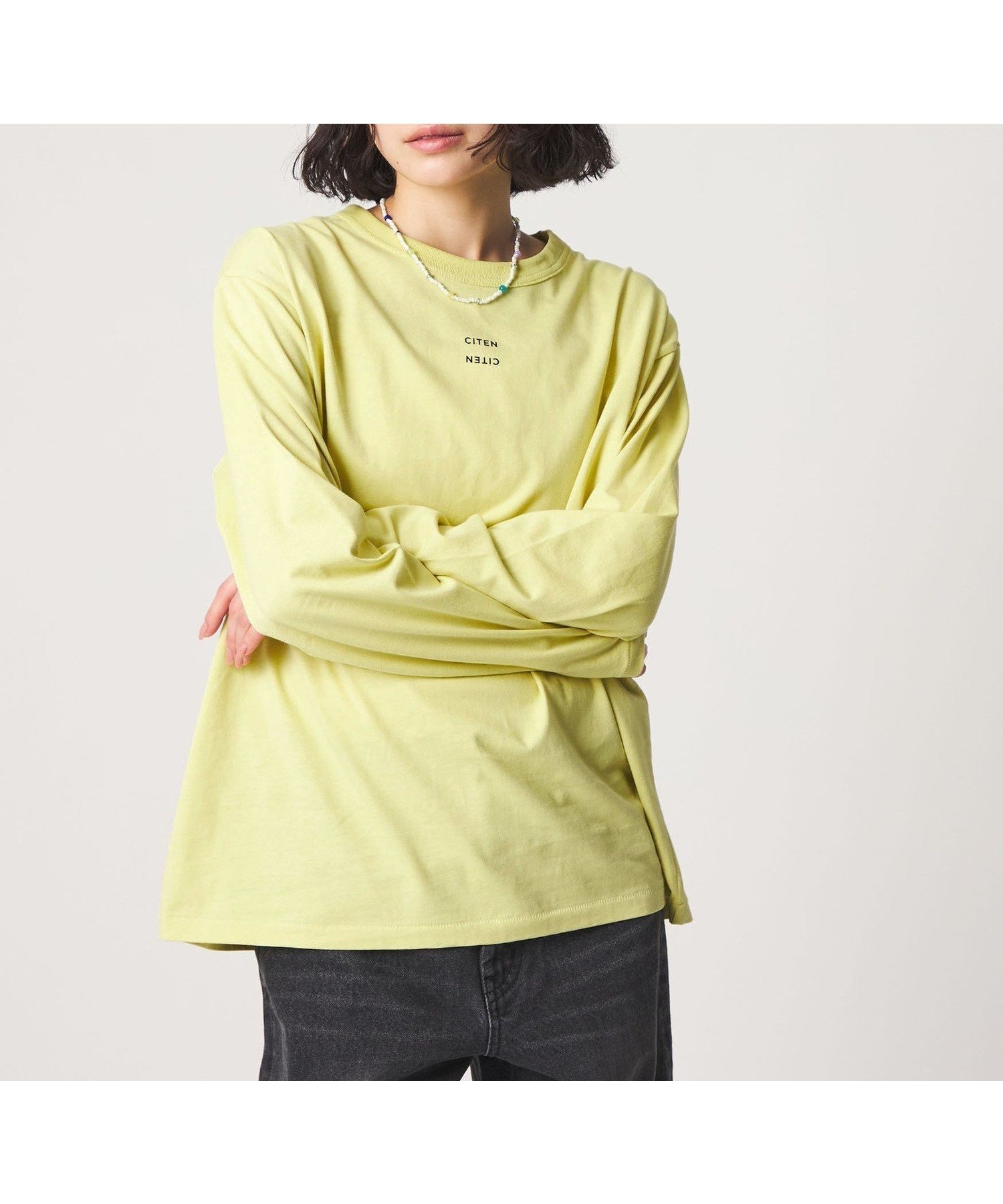 【シテン/CITEN】のロゴロンT インテリア・キッズ・メンズ・レディースファッション・服の通販 founy(ファウニー) 　ファッション　Fashion　レディースファッション　Fashion for Women　トップス・カットソー　Cut & Sew Tops　ロングTシャツ・Tシャツ　Longline T-Shirts & Tees　インナー　Innerwear　カットソー　Cut and Sewn Top　カーディガン　Cardigan, Knitwear　シンプル　Simple, Minimal　バランス　Balance, Style Balance　ビスチェ　Bustier, Corset Top　フィット　Fit, Slim Fit　ベスト　Vest, Waistcoat　ベーシック　Basic, Essential　ボックス　Boxy, Box Shape　ルーズ　Loose, Oversized　A/W・秋冬　Autumn/Winter　おすすめ　Recommended / Our Picks　YELLOW|ID: prp329100004987136 ipo3291000000037359316