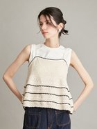 【ミラオーウェン/Mila Owen】の【ウォッシャブル】クロシェニットキャミ×ノースリトップス 大人の最旬トレンドファッション＆コーディネート founy(ファウニー) ファッション Fashion レディースファッション Fashion for Women トップス・カットソー Cut & Sew Tops ニット Knit Tops & Sweaters キャミソール&ノースリーブ Camisoles & Sleeveless Tops インナー Innerwear ウォッシャブル Machine Washable カットソー Cut and Sewn Top キャミ Camisole, Cami Top クロシェ Crochet, Knitted Lace 今季 This Season, Current Season ショート Short, Short Length スカラップ Scallop, Scalloped Edge ストレッチ Stretch, Stretchy Fabric スパンコール Sequins, Sequin Embellishment スマート Smart, Elegant タンク Tank Top, Sleeveless Top ノースリーブ Sleeveless, No-Sleeve thumbnail IVR[003]|ID: prp329100004987155 ipo3291000000037359475