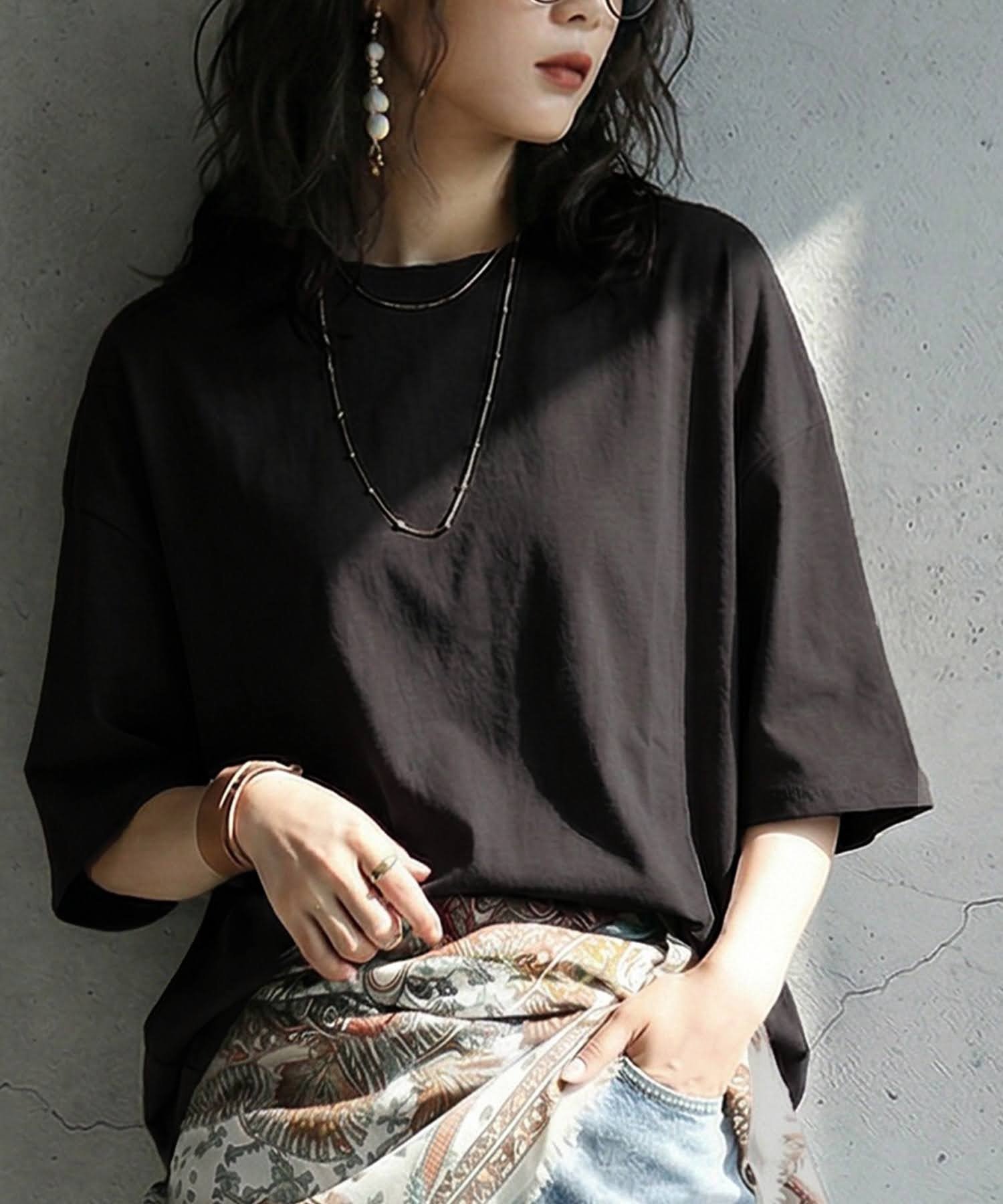 【アンティカ/antiqua】のantiqua 汗染み防止 五分袖 Tシャツ レディース メンズ ユニセックス ZA-00302 インテリア・キッズ・メンズ・レディースファッション・服の通販 founy(ファウニー) 　ファッション　Fashion　レディースファッション　Fashion for Women　トップス・カットソー　Cut & Sew Tops　シャツ・ブラウス・オフィスカジュアル　Elegant Blouses & Button-Ups　ロングTシャツ・Tシャツ　Longline T-Shirts & Tees　アンティーク　Antique-Inspired　春　Spring　シンプル　Simple, Minimal　バランス　Balance, Style Balance　フォルム　Silhouette, Form　ボトム　Bottoms, Lower Wear　メンズ　Men's, Menswear　無地　Plain, Solid Color　リラックス　Relax, Relaxed Fit　ルーズ　Loose, Oversized　ワイド　Wide, Wide Fit　ワーク　Workwear, Utility Style　夏　Summer　旅行　Travel　ビジネス 仕事 通勤　Business / Work / Commuting　10 トープ|ID: prp329100004987158 ipo3291000000037359497